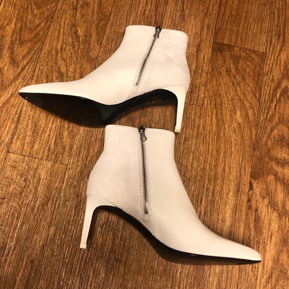 Rag & Bone Beha White Suede Leather Stiletto Ankle Boot Size 9 (39) - Picture 6 of 15